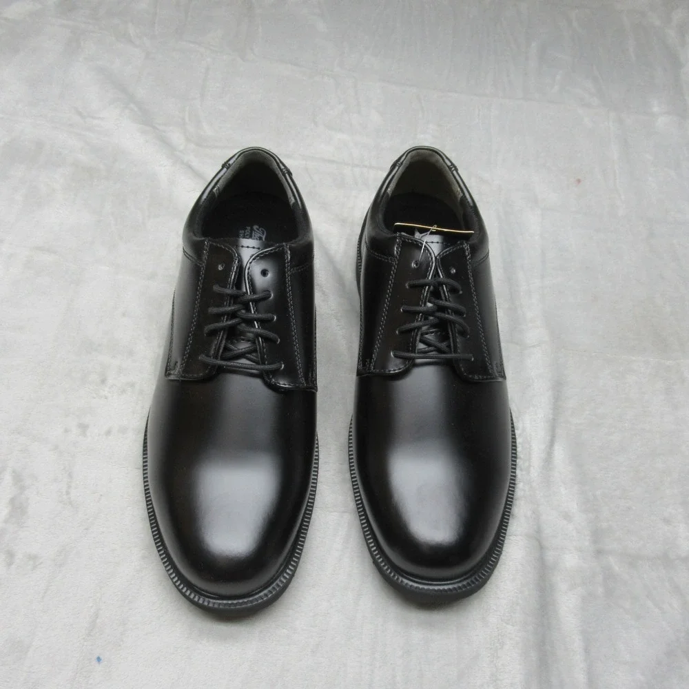 Thorogood Mens Shoes 11M Black Oxford Slip Resistant Leather Lace High Shine NEW